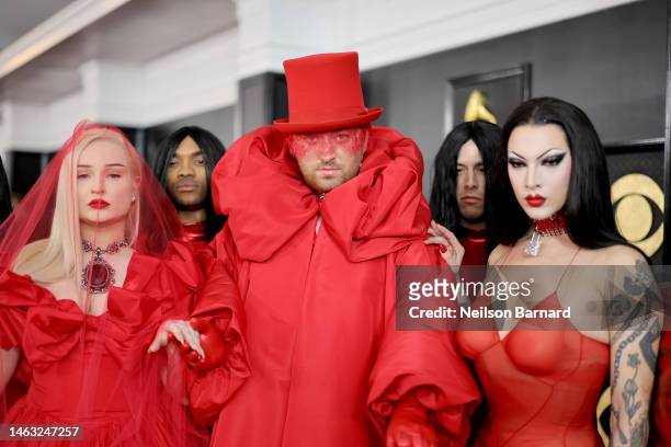 Kim Petras, Sam Smith, and Violet Chachki attend the 65th GRAMMY Awards on February 05, 2023 in Los Angeles, California.