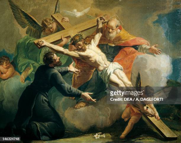 Brescia, Pinacoteca Tosio-Martinengo Crucifixion with God the Father and Saint Ignatius of Loyola, by Francesco Fontebasso .