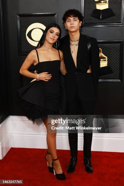 Charli D'Amelio and Landon Barker attends the 65th GRAMMY Awards on February 05, 2023 in Los Angeles, California.