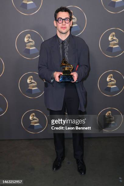 Jack Antonoff, winner of the Producer Of The Year, Non-Classical poses in the press room during the 65th GRAMMY Awards Premiere Ceremony at Microsoft...