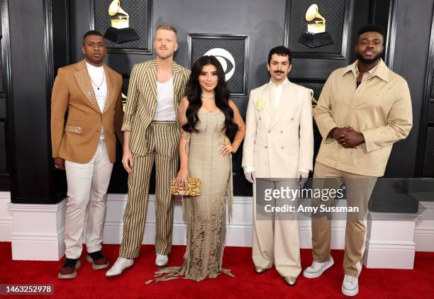 Pentatonix attends the 65th GRAMMY Awards on February 05, 2023 in Los Angeles, California.