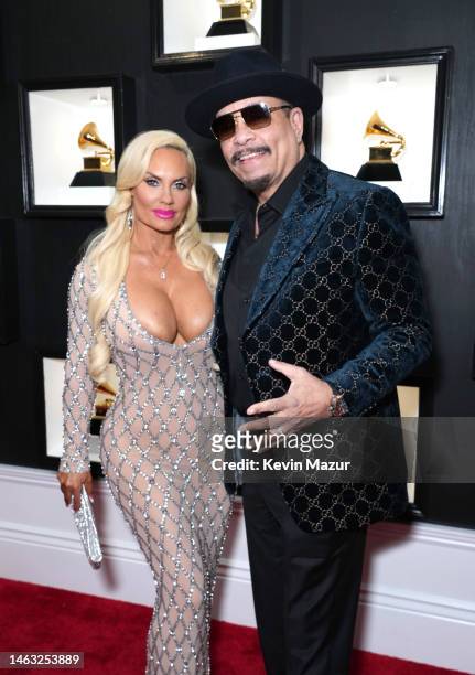 Coco Austin and Ice-T attend the 65th GRAMMY Awards on February 05, 2023 in Los Angeles, California.