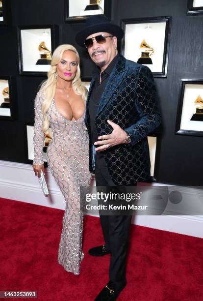 Coco Austin and Ice-T attend the 65th GRAMMY Awards on February 05, 2023 in Los Angeles, California.