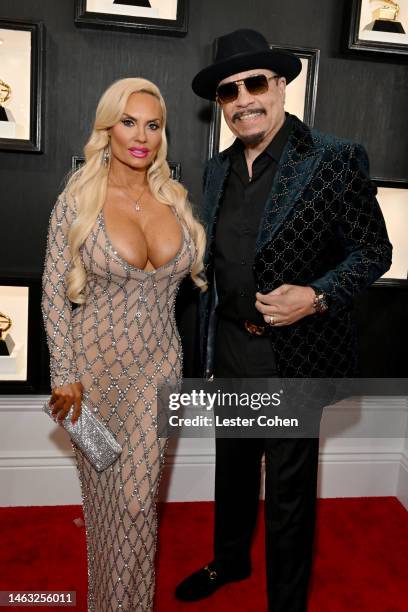 Coco Austin and Ice-T attend the 65th GRAMMY Awards on February 05, 2023 in Los Angeles, California.