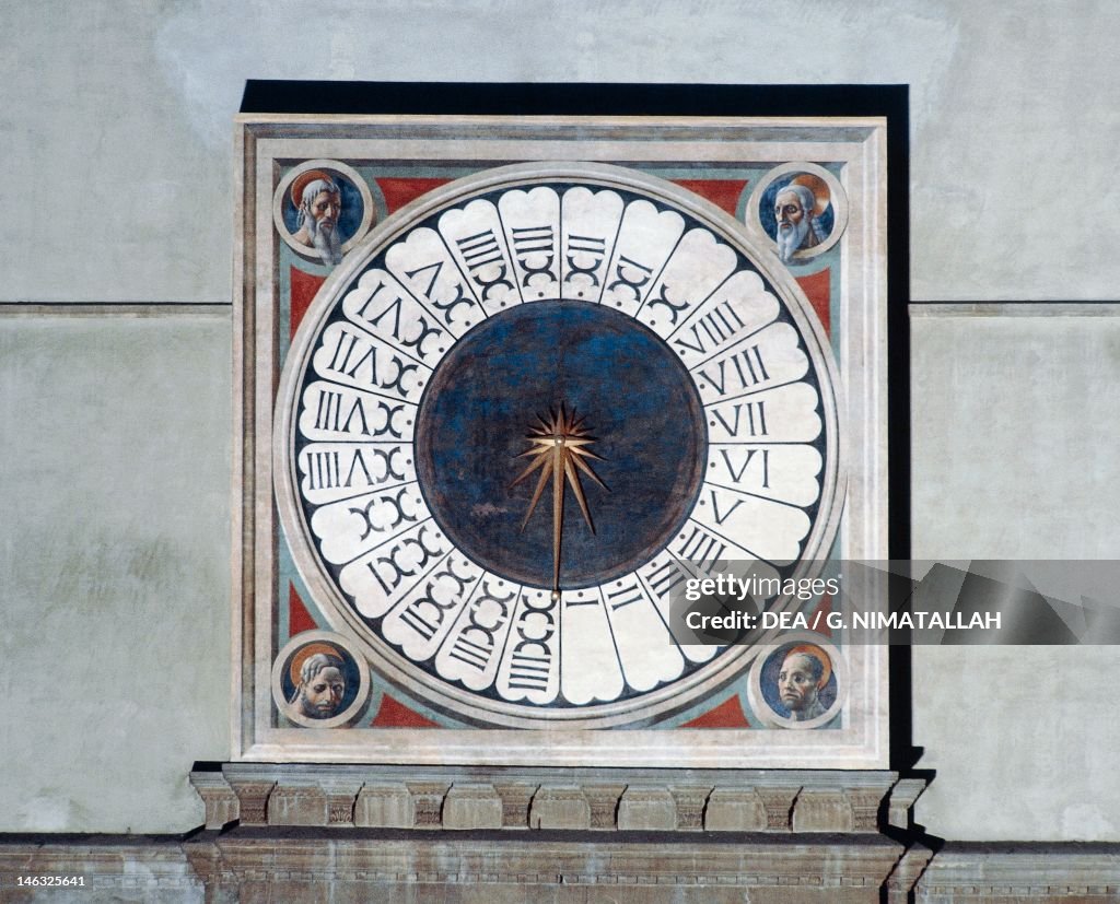 Clock face with heads of prophets