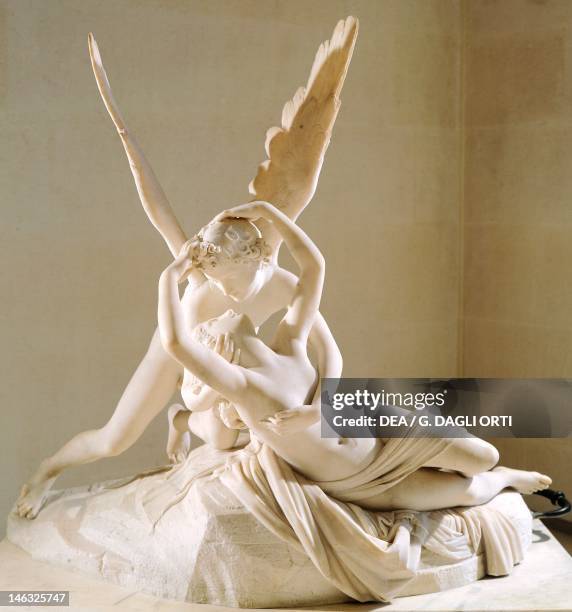 Paris, Musée Du Louvre Cupid and Psyche by Antonio Canova , marble sculpture.