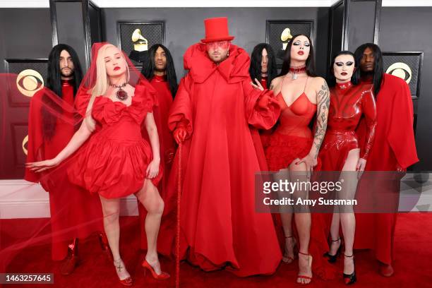 Kim Petras, Sam Smith, Violet Chachki and Gottmik attend the 65th GRAMMY Awards on February 05, 2023 in Los Angeles, California.