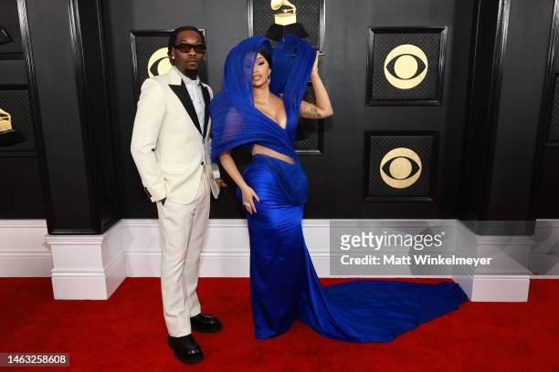 Offset and Cardi B attend the 65th GRAMMY Awards on February 05, 2023 in Los Angeles, California.