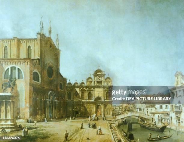 Dresda, Gemäldegalerie Alte Meister Church of Saints John and Paul with the school of San Marco, Venice by Giovanni Antonio Canal, known as Canaletto...