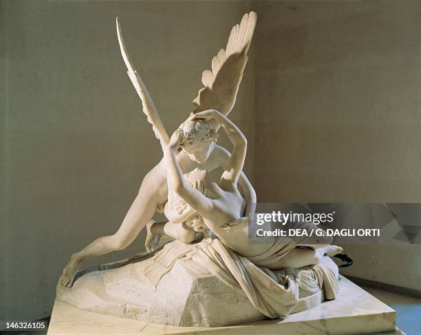 Paris, Musée Du Louvre Cupid and Psyche by Antonio Canova , marble sculpture.