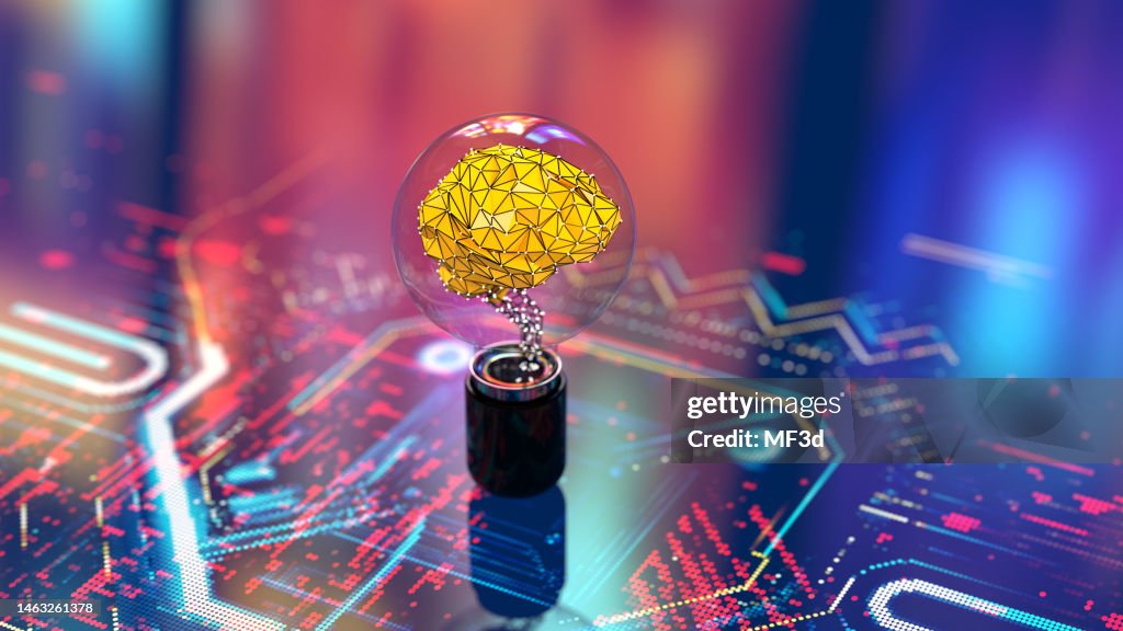 Artificial Intelligence concept CPU quantum computing