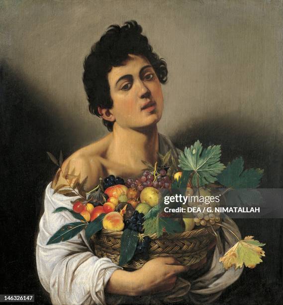 Rome, Galleria Borghese The Fruttaiolo or Boy with a Basket of Fruit, 1593-1594, by Michelangelo Merisi, known as Caravaggio , oil on canvas, 70x67...