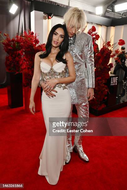 Megan Fox and Machine Gun Kelly attend the 65th GRAMMY Awards on February 05, 2023 in Los Angeles, California.