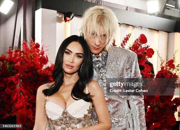 Megan Fox and Machine Gun Kelly attend the 65th GRAMMY Awards on February 05, 2023 in Los Angeles, California.