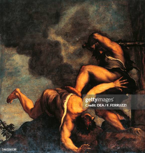 Cain and Abel, Titian . Church of the Salute, Venice.