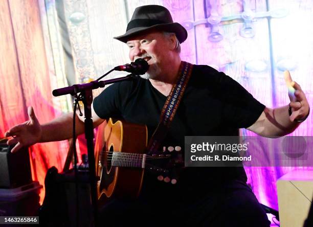Shawn Mullins performs during the 2023 Folk Alliance International Conference at the Westin Crown Center Hotel on February 04 in Kansas City,...