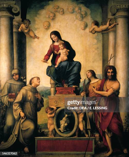 Dresda, Gemäldegalerie Alte Meister Madonna of St Francis, 1514-1515, by Antonio Allegri, known as Correggio , oil on canvas, 299x245.