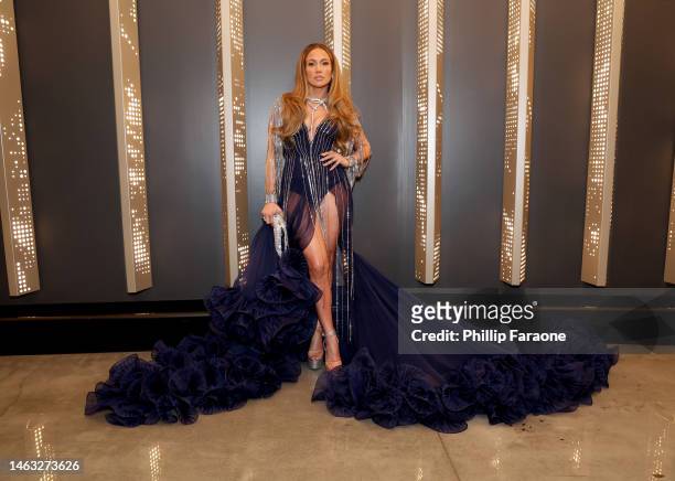 Jennifer Lopez attends the 65th GRAMMY Awards at Crypto.com Arena on February 05, 2023 in Los Angeles, California.