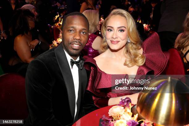 Rich Paul and Adele attend the 65th GRAMMY Awards at Crypto.com Arena on February 05, 2023 in Los Angeles, California.