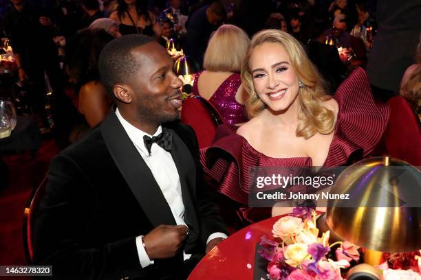 Rich Paul and Adele attend the 65th GRAMMY Awards at Crypto.com Arena on February 05, 2023 in Los Angeles, California.