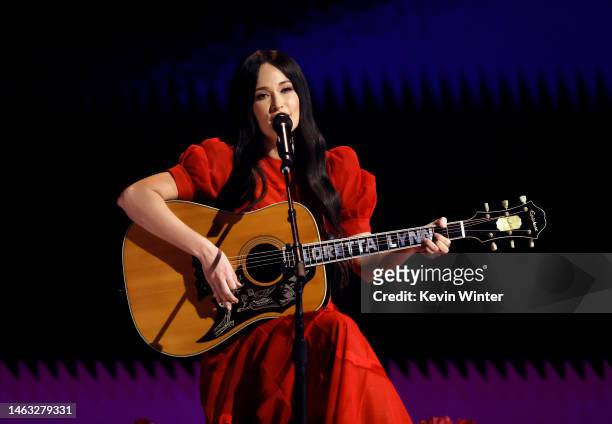 Kacey Musgraves performs onstage during the 65th GRAMMY Awards at Crypto.com Arena on February 05, 2023 in Los Angeles, California.
