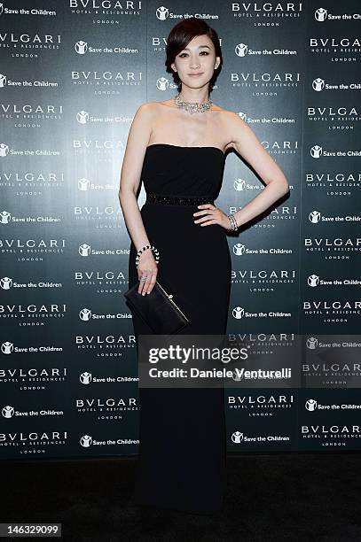 Li Xiao Ran attends the ' Bulgari Hotel and Residences London Official Opening' on June 12, 2012 in London, England.