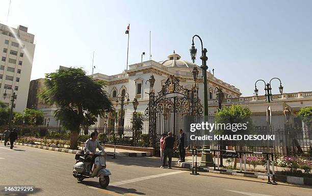 Picture taken on June 14, 2012 show the parliament building in central Cairo, as Egypt's top constitutional court ruled the whole Islamist-dominated...