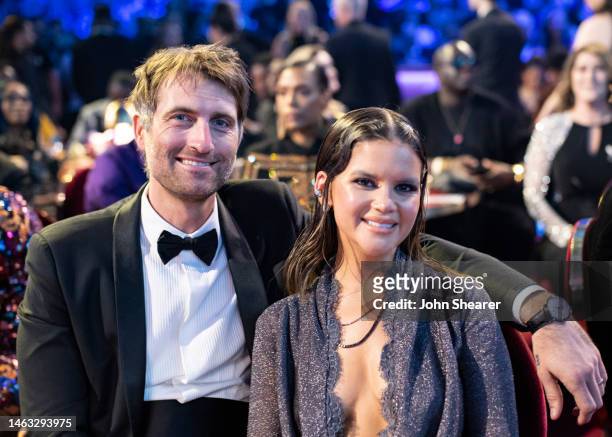 Ryan Hurd and Maren Morris seen during the 65th GRAMMY Awards at Crypto.com Arena on February 05, 2023 in Los Angeles, California.