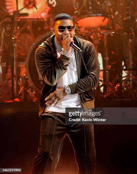 Nelly performs onstage during the 65th GRAMMY Awards at Crypto.com Arena on February 05, 2023 in Los Angeles, California.