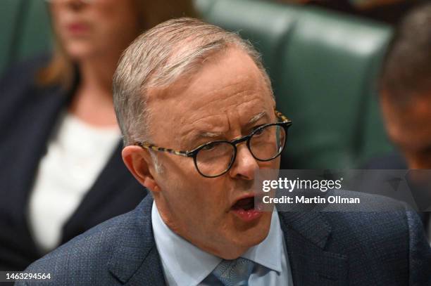 Prime Minister Anthony Albanese during Question Time in the House of Representatives on February 06, 2023 in Canberra, Australia. The political year...