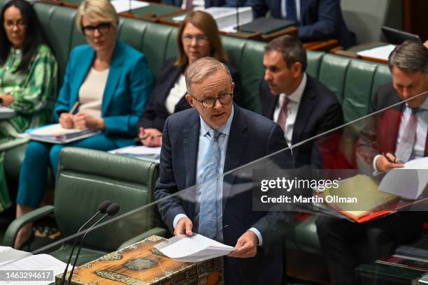 Prime Minister Anthony Albanese during Question Time in the House of Representatives on February 06, 2023 in Canberra, Australia. The political year...