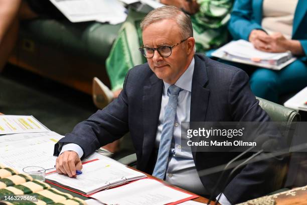 Prime Minister Anthony Albanese during Question Time in the House of Representatives on February 06, 2023 in Canberra, Australia. The political year...