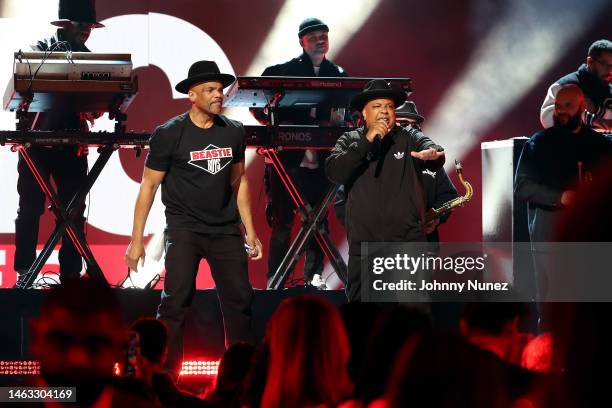 Darryl McDaniels and Joseph Simmons of Run-D.M.C. Perform onstage during the 65th GRAMMY Awards at Crypto.com Arena on February 05, 2023 in Los...