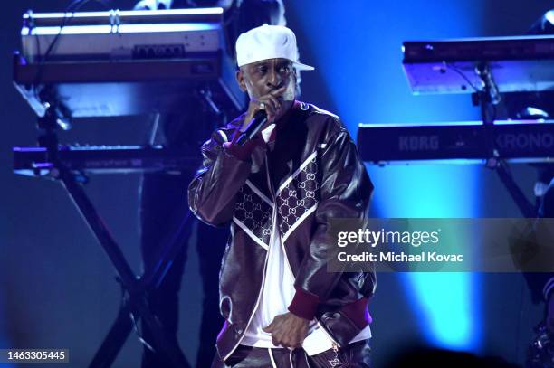 Rakim performs onstage during the 65th GRAMMY Awards at Crypto.com Arena on February 05, 2023 in Los Angeles, California.