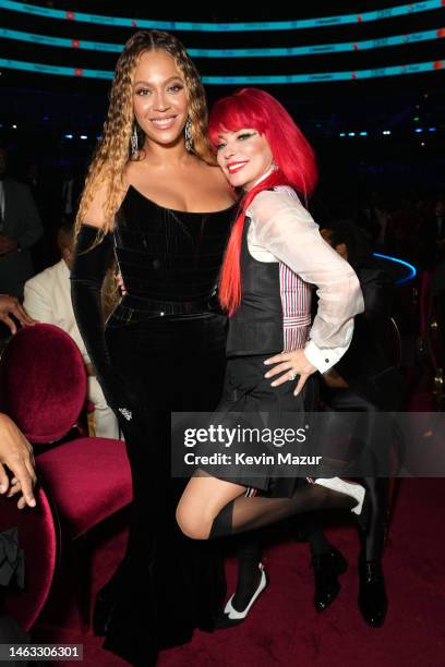 Beyoncé and Shania Twain attend the 65th GRAMMY Awards at Crypto.com Arena on February 05, 2023 in Los Angeles, California.