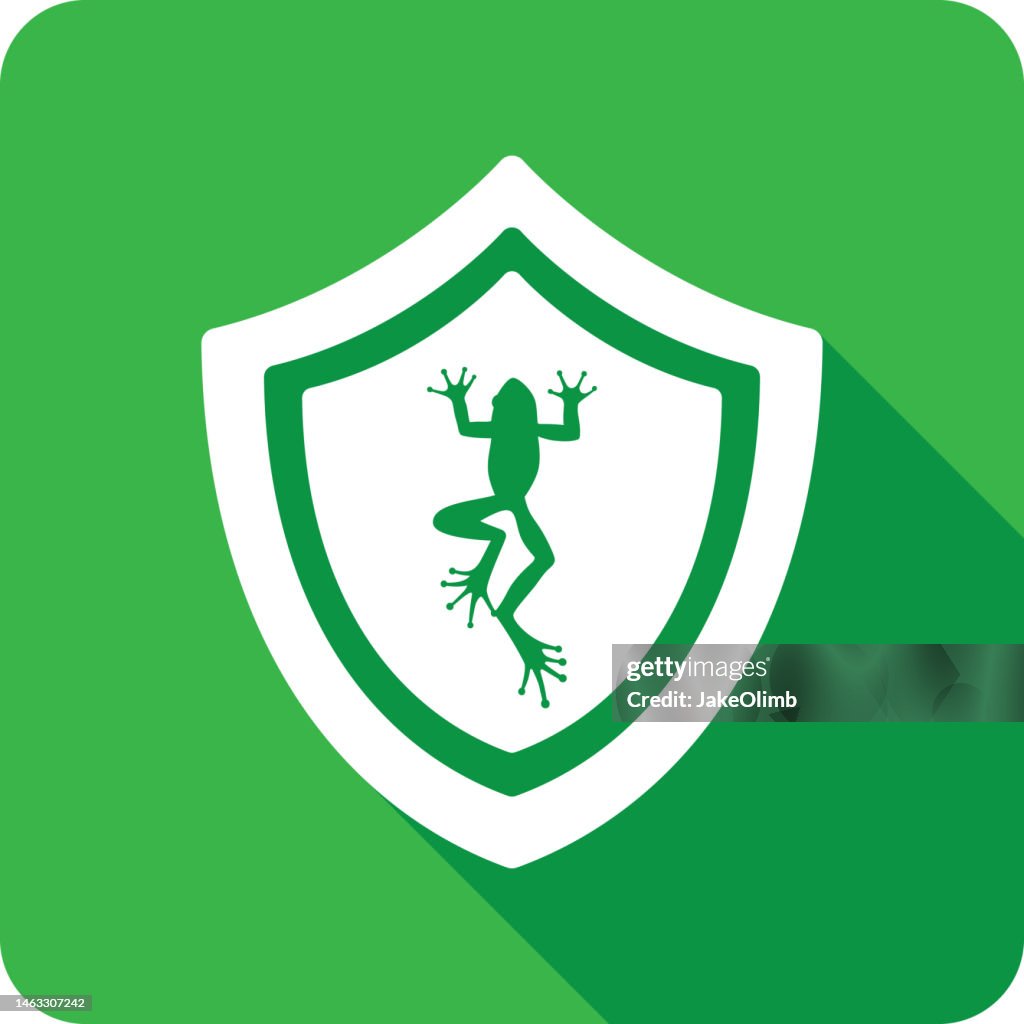 Shield Frog Icon Silhouette