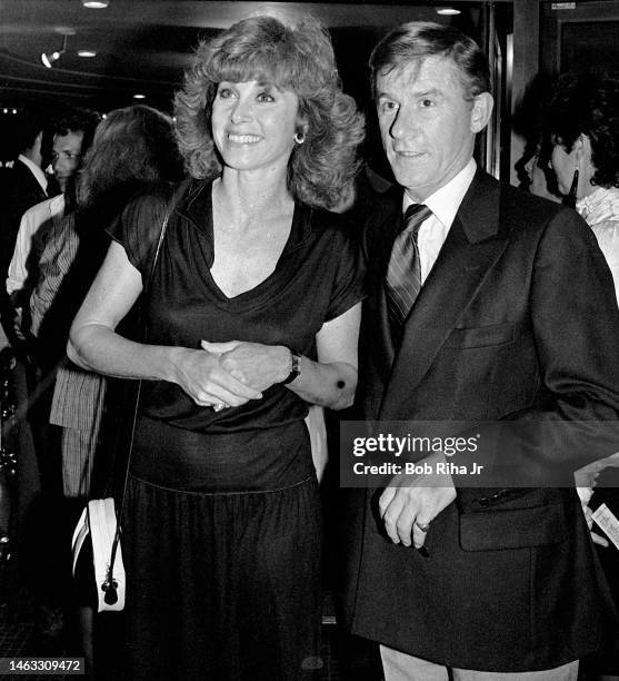 Stephanie Powers and Roddy McDowall at movie premiere showing of Places in the Heart', December 1, 1984 in Los Angeles, California.