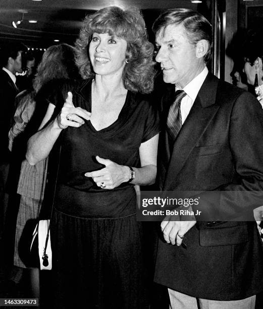 Stephanie Powers and Roddy McDowall at movie premiere showing of Places in the Heart', December 1, 1984 in Los Angeles, California.