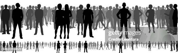 crowd (jede person ist vollständig und beweglich, siehe personen darunter) - businesswoman under stock-grafiken, -clipart, -cartoons und -symbole