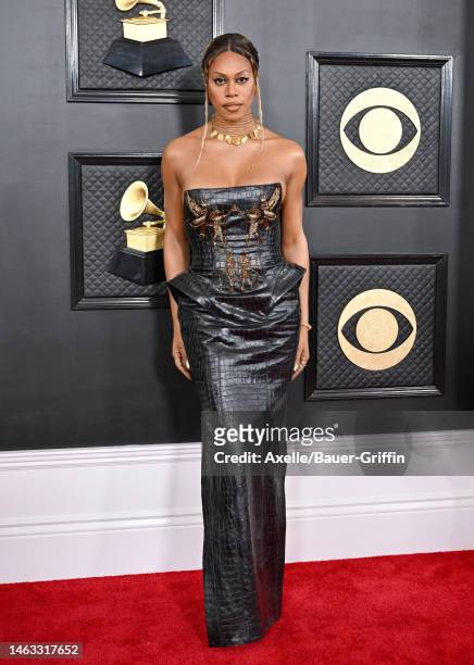Laverne Cox attends the 65th GRAMMY Awards at Crypto.com Arena on February 05, 2023 in Los Angeles, California.