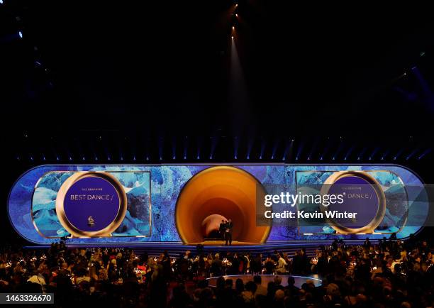 James Corden speaks onstage during the 65th GRAMMY Awards at Crypto.com Arena on February 05, 2023 in Los Angeles, California.