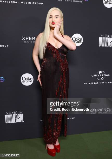 Kim Petras attends Universal Music Group's 2023 GRAMMYS after party celebration at Milk Studios Los Angeles on February 05, 2023 in Los Angeles,...