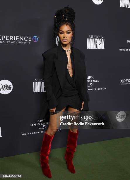 Teyana Taylor attends Universal Music Group's 2023 GRAMMYS after party celebration at Milk Studios Los Angeles on February 05, 2023 in Los Angeles,...