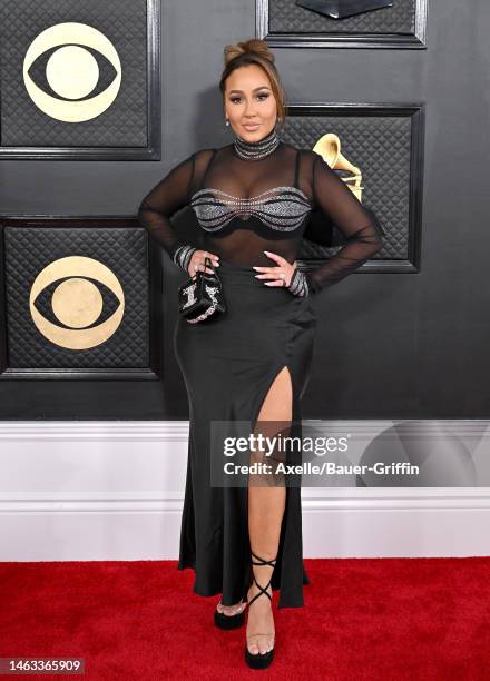 Adrienne Bailon attends the 65th GRAMMY Awards at Crypto.com Arena on February 05, 2023 in Los Angeles, California.