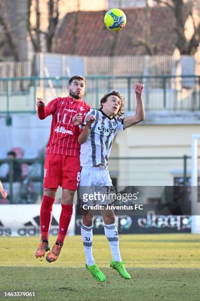 Martin Palumbo of Juventus Next Gen competes during the Serie C match between Juventus Next Gen and Piacenza at Stadio Giuseppe Moccagatta on...
