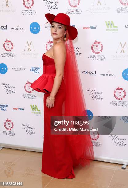 Florence Pugh attends the 43rd London Critics' Circle Film Awards 2023 at The Mayfair Hotel on February 05, 2023 in London, England.