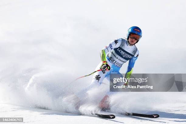 Mikaela Shiffrin of the Team United States competes in the Women's Alpine Combined at the FIS Alpine World Ski Championships on February 06, 2023 in...