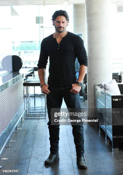 Actor Joe Manganiello poses for a portrait at the press junket for his new film "Magic Mike" at the Thompson Hotel on June 14, 2012 in Toronto,...