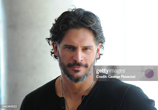 Actor Joe Manganiello poses for a portrait at the press junket for his new film "Magic Mike" at the Thompson Hotel on June 14, 2012 in Toronto,...