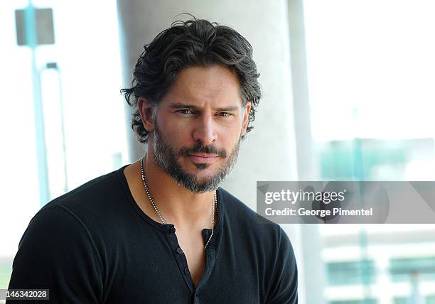 Actor Joe Manganiello poses for a portrait at the press junket for his new film "Magic Mike" at the Thompson Hotel on June 14, 2012 in Toronto,...